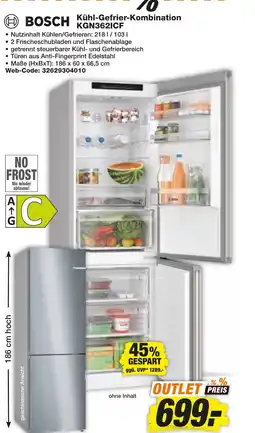 expert Techno Land BOSCH Kühl-Gefrier-Kombination KGN362ICF Angebot