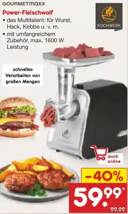 Netto Marken-Discount GOURMETmaxx Power-Fleischwolf Angebot