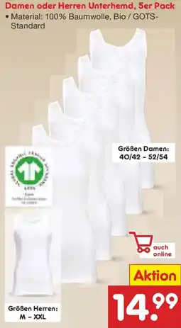 Netto Marken-Discount Damen oder Herren Unterhemd, 5er Pack Angebot