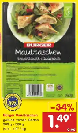 Netto Marken-Discount Bürger Maultaschen Angebot