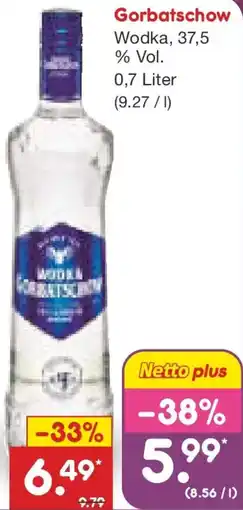 Netto Marken-Discount Gorbatschow Wodka Angebot