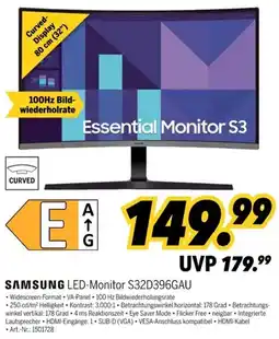 MEDIMAX SAMSUNG LED-Monitor S32D396GAU Angebot