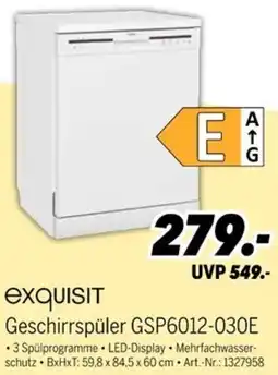 MEDIMAX exquisit Geschirrspüler GSP6012-030E Angebot