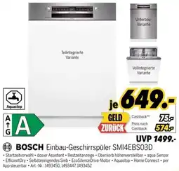 MEDIMAX BOSCH Einbau-Geschirrspüler SM14EBS03D Angebot