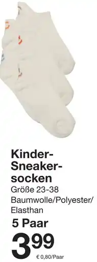 Zeeman Kinder Sneakersocken Angebot