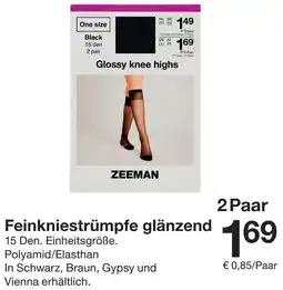 Zeeman Feinkniestrümpfe glänzend Angebot