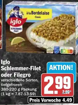 AEZ Iglo Schlemmer-Filet oder Filegro Angebot