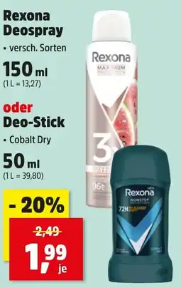 Thomas Philipps Rexona Deospray oder Deo-Stick Cobalt Dry Angebot
