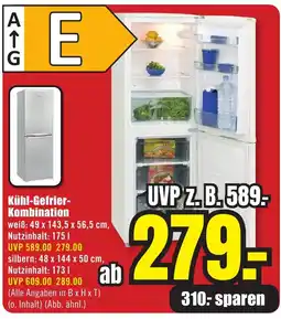 B1 Discount Baumarkt Kühl-Gefrier- Kombination Angebot