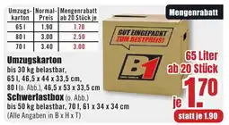 B1 Discount Baumarkt Umzugskarton Angebot