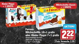AEZ Ferrero Milchschnitte oder Kinder Pingui Angebot