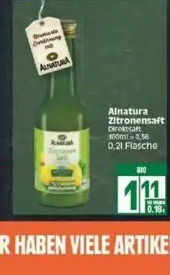 Edeka Alnatura Zitronensaft Angebot