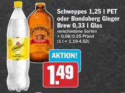 AEZ Schweppes PET oder Bundaberg Ginger Brew Angebot