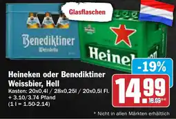 AEZ Heineken oder Benediktiner Weissbier, Hell Angebot