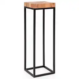 Netto Marken-Discount KADIMA DESIGN Massiver Holz-Beistelltisch, Akazienholz und Metall, Industriedesign, 30x97x30 cm Angebot
