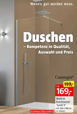 Bauhaus Camargue Walk-In Duschwand 'Level 5' Angebot