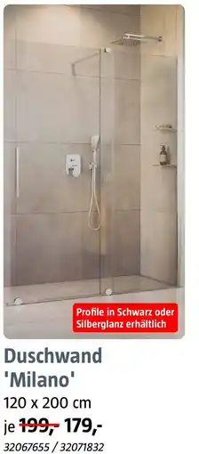 Bauhaus Camargue Duschwand 'Milano' Angebot