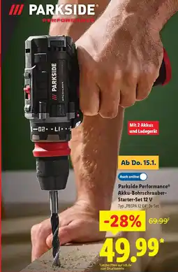 Lidl Parkside Performance Akku-Bohrschrauber- Starter-Set 12 V Angebot