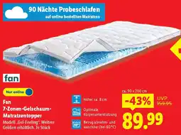 Lidl Fan 7-Zonen-Gelschaum- Matratzentopper Angebot