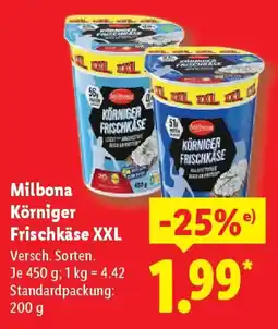 Lidl Milbona Körniger Frischkäse XXL Angebot