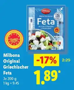 Lidl Milbona Original Griechischer Feta Angebot