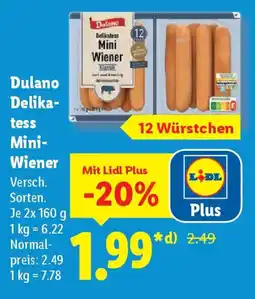 Lidl Dulono Delikatess Mini Wiener Angebot
