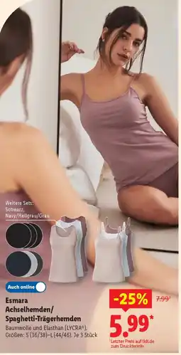 Lidl Esmara Achselhemden/ Spaghetti-Trägerhemden Angebot