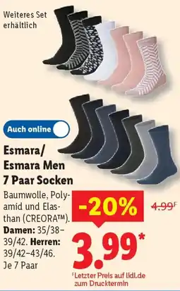 Lidl Esmara/Esmara Men 7 Paar Socken Angebot