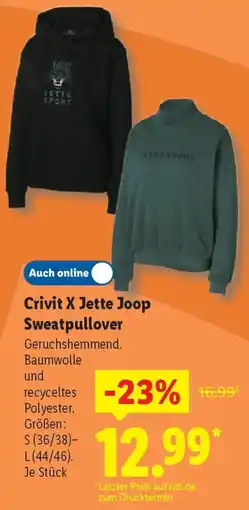 Lidl Crivit X Jette Joop Sweatpullover Angebot