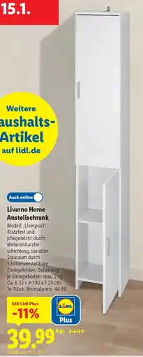Lidl Livarno Home Anstellschrank Angebot