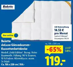Lidl Balette deLuxe Gänsedaunen Kassettenbettdecke Angebot