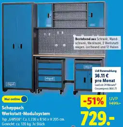 Lidl Scheppach Werkstatt-Modulsystem Angebot