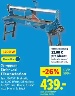 Lidl Scheppach Stein- und Fliesenschneider Angebot