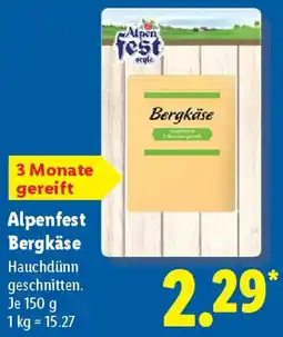 Lidl Alpenfest Bergkäse Angebot