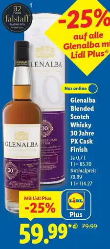 Lidl Glenalba Blended Scotch Whisky 30 Jahre PX Cask Finish Angebot