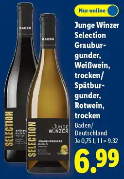 Lidl Junge Winzer Selection Grauburgunder, Weißwein, trocken/ Spätburgunder, Rotwein, trocken Angebot