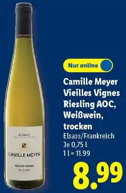 Lidl Camille Meyer Vieilles Vignes Riesling AOC, Weißwein, trocken Angebot