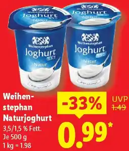 Lidl Weihenstephan Naturjoghurt Angebot