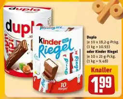 REWE Duplo oder Kinder Riegel Angebot