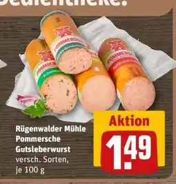 REWE Rügenwalder Mühle Pommersche Gutsleberwurst Angebot