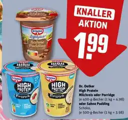 REWE Dr. Oetker High Protein Milchreis oder Porridge oder Sahne Pudding Angebot