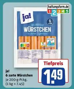 REWE ja! 6 zarte Würstchen Angebot