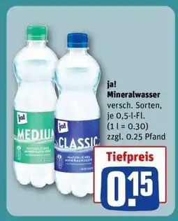 REWE ja! Mineralwasser Angebot