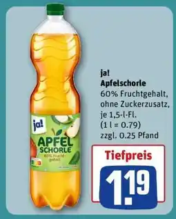 REWE ja! Apfelschorle Angebot