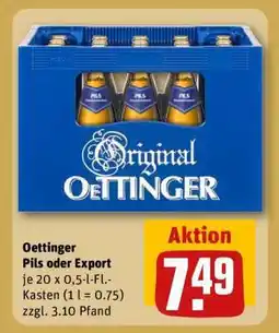 REWE Oettinger Pils oder Export Angebot