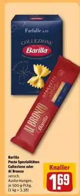 REWE Barilla Pasta Spezialitäten Collezione oder Al Bronzo Angebot