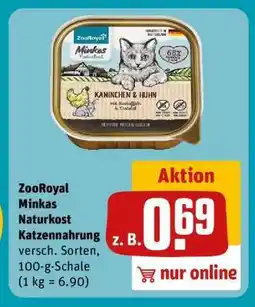 REWE ZooRoyal Minkas Naturkost Katzennahrung Angebot