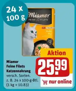 REWE Miamor Feine Filets Katzennahrung Angebot