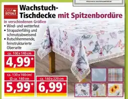 Norma Wachstuch-Tischdecke mit Spitzenbordüre Angebot