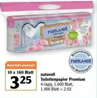 Globus Natuvell Toilettenpapier Premium Angebot